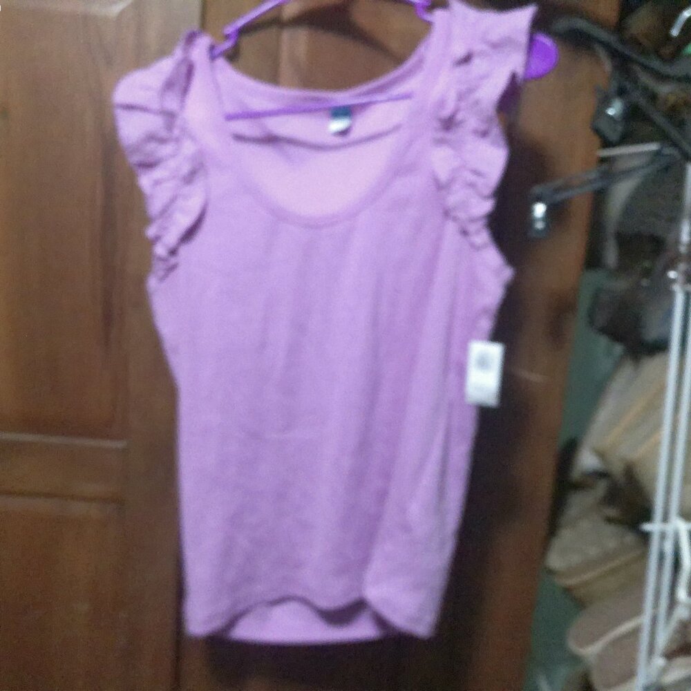 Pink Tank w/ Ruffle Sleeves